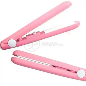 Mini Chapinha Prancha 17Cm Bivolt 110|220V Profissional Rosa