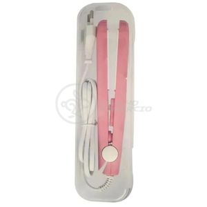 Mini Chapinha Prancha Portátil 17Cm Bivolt Profissional Rosa