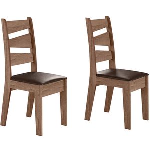 Conjunto Com 02 Cadeiras De Jantar Itália Amêndoa 61C