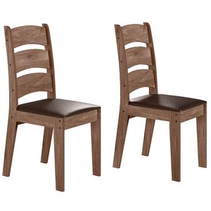 Conjunto Com 02 Cadeiras De Jantar Mali Amêndoa 61C