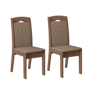 Conjunto Com 02 Cadeiras De Jantar Bélgica Amêndoa 73B