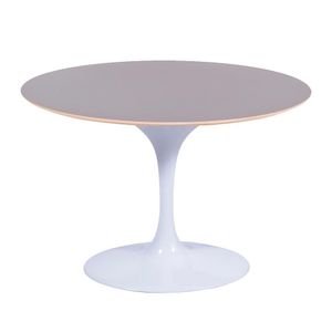 Mesa Saarinen Oval Fórmica Preta 235x122cm - Base Branca