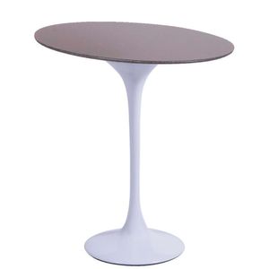 Mesa Lateral Oval São Gabriel 57x38cm - Base Branca