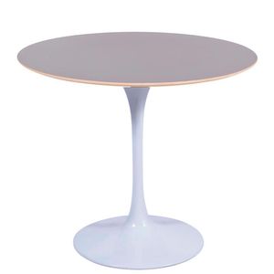 Mesa Saarinen Redonda Fórmica Preta 100cm - Base Branca