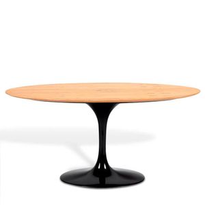 Mesa Saarinen Oval Freijó 244x137cm - Base Preta