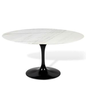 Mesa Saarinen Oval Espírito Santo 198x122cm - Base Preta