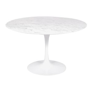 Mesa Saarinen Redonda Carrara 137cm - Base Branca