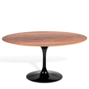 Mesa Saarinen Oval Imbuia 198x122cm - Base Preta