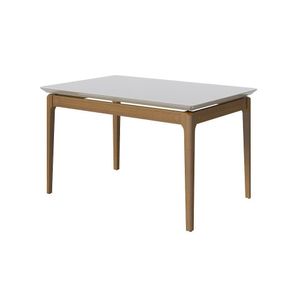 Mesa Wind 1.4 C/ Vidro Retangular - Off White/nature