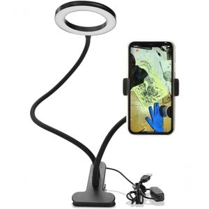 Sunbaca Clip On Led Selfie Ring Light Com Suporte Para Telefone Celular Garra 2 Em 1