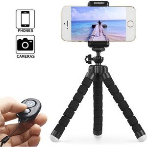 Novo Tripé Flexível Articulado Suporte Celular Selfie (Preto/Vermelho/Azul Tripe C/ Controle