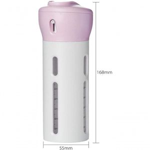 Dispenser Garrafa 4 Em 1 Loção Portátil Shampoo Gel Cremes Rosa Viagens