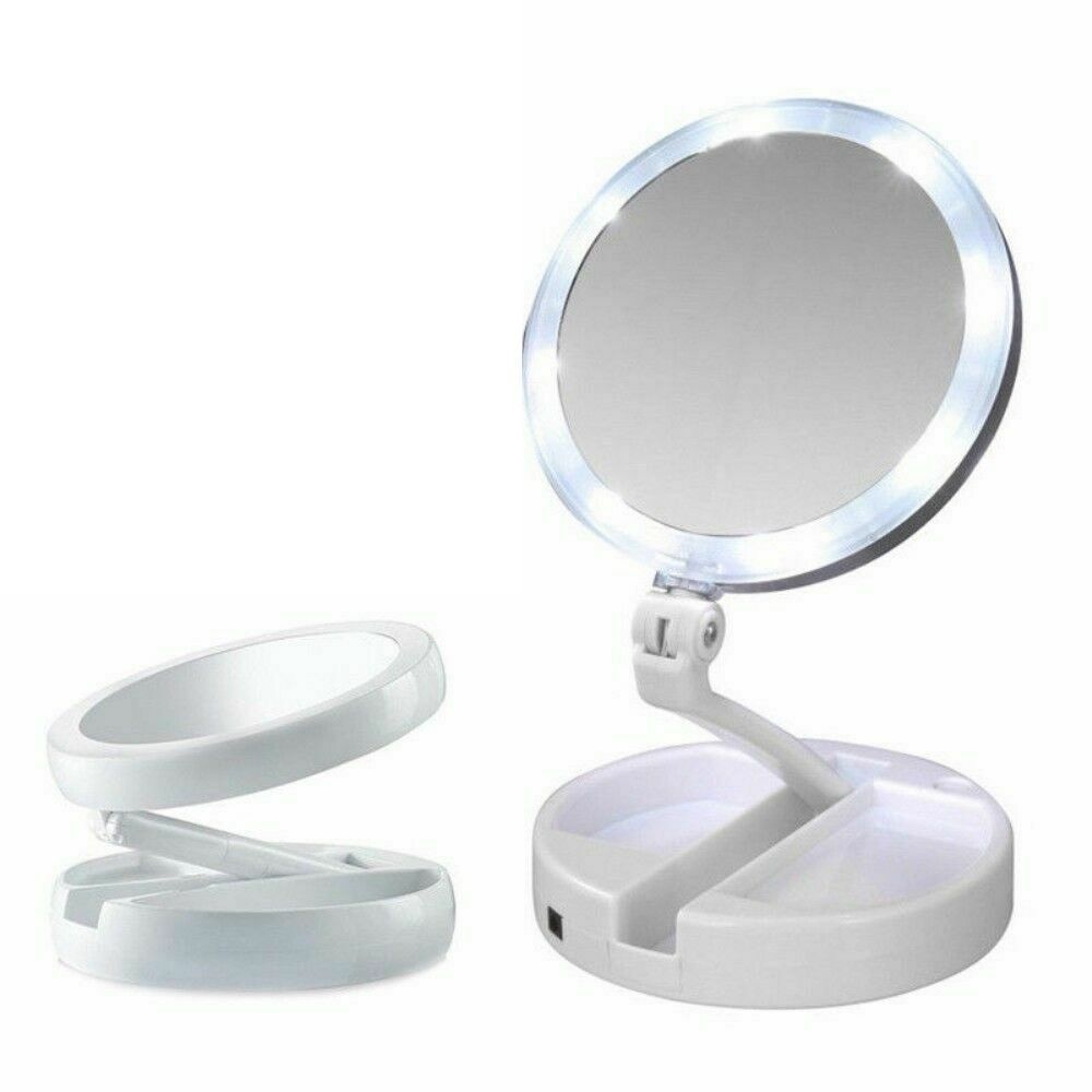 Espelho Lente Aumento 10x Maquiagem 13cm Ventosas De Fixação