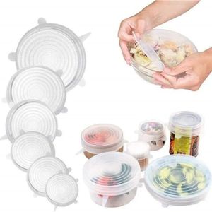 Kit 06 Tampas De Panela Silicone Reutilizável Elástica
