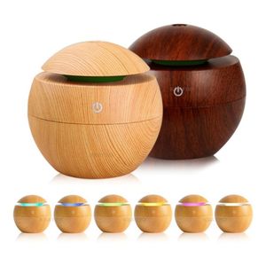 Difusor De Aromas Elétrico Ultrassônico 7 Cores Aromaterapia (Madeira Escura) Bolinha Escura