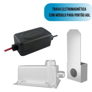 Trava Eletromagnética Com Módulo Para Portão Agl
