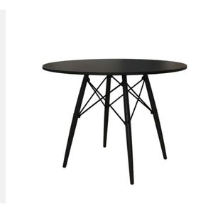 Mesa Eiffel Tampo De Madeira Preto Pés Preto Tampo Preto