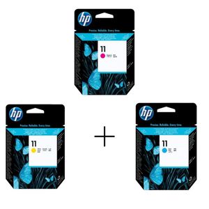 Cabeça De Impressão Hp 11 Kit - Magenta Azul E Amarelo - 3 Cores