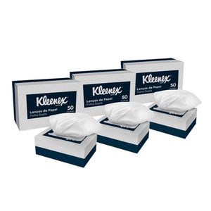 Lenço De Papel Kleenex Interfolhado F/dupla 50 Lenços 3 Un