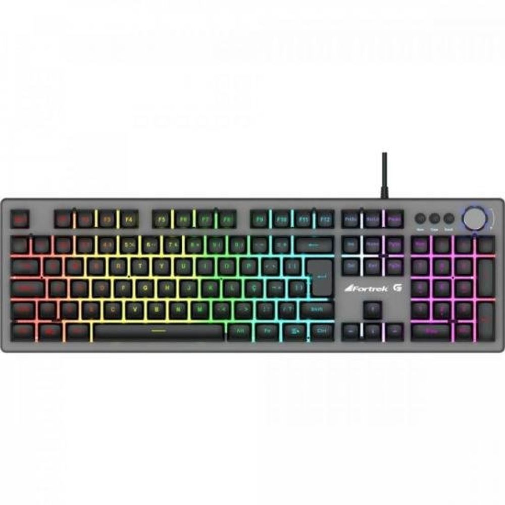 Teclado Gamer Rgb Rainbow Holt Grafite Fortrek