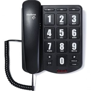 Telefone Intelbras Tok Facil Grafite Com Fio