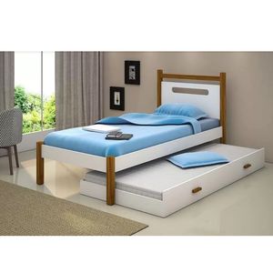 Cama Infantil Eloa C/ Cama Auxiliar Branco/amêndoa Branco