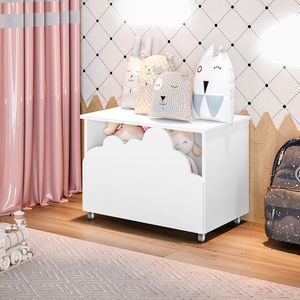 Baú De Brinquedos Alegria - Branca - Cor: Branco