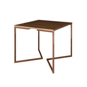 Mesa Jantar Industrial Amêndoa Quadrada 90Cm Base Cobre V