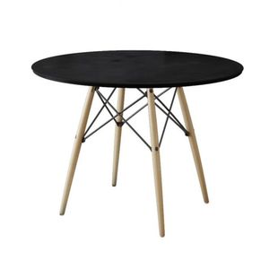 Mesa Jantar Eames Eiffel Redonda Dkr 110Cm Preta