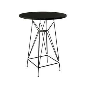 Mesa Bistrô Alta Eames Eiffel 60Cm Preta Base Ferro Preto