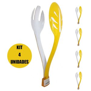 Pegador De Salada Kit 4 Unidades Garfo Colher Alimento