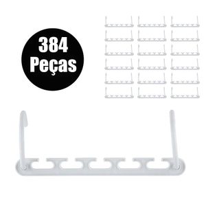 Suporte Organizador Para Cabide 384 Peças Compacto Armario Roupas Guarda Roupa