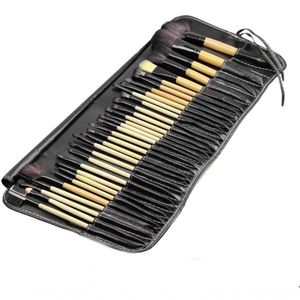 Pincel Kit 24 Peças Maquiagem Luxo Estojo Dobravel Portatil