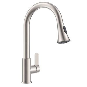 Torneira Goumet Pull Down Metal Escovado Monocomando Bancada