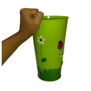 Vaso Balde De Ferro Jardim Joaninha Flor Verde (Sybo-G8)