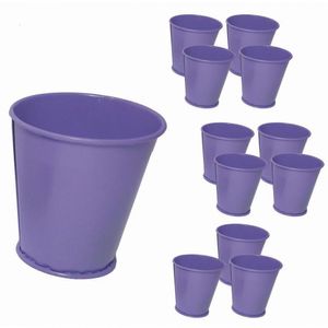 Balde Cachepot De Metal Para Mesa Festa Mini Lilas Kit12