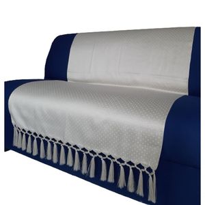 Capa Manta Sofá Sala Xalé Bege Jacquard Poa 0,90x1,80