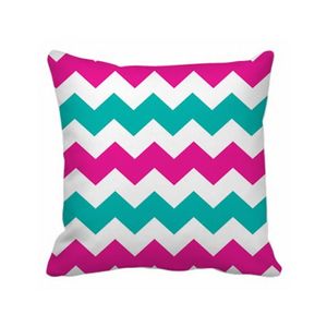 Almofada Chevron Rosa E Verde