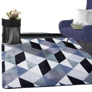 Tapete Flannel 2,00X1,40 Chevron Preto Branco