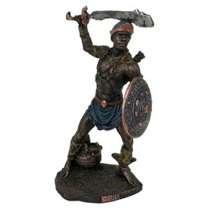 Estatueta Sala Quarto Geek Orixa Ogum Umbanda Resina 23,5x13