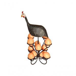 Porta Ovos Cozinha Angola Ferro Preto 12 Ovos 30cm