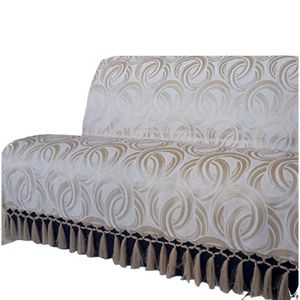 Capa Manta Sofá Sala Dourada Argolas Jacquard 1,40x1,80