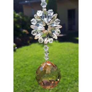 Pingente De Cristal - Suncatcher - Chakras -facial Champagne