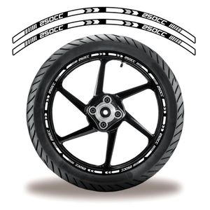 Friso De Roda Adesivo Refletivo Para Motos 250 Cc Branco E Preto