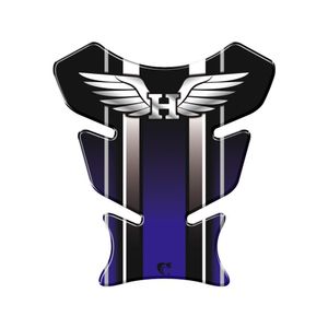 Adesivo Protetor De Tanque Moto Honda Asa Preto Azul