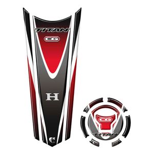 Adesivo Faixa Gravata Tanque E Bocal Moto Resinado Cg Titan Preto
