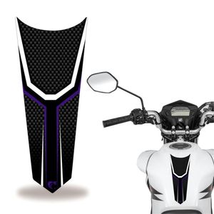 Adesivo Faixa Gravata Tanque Moto Listra Carbono Azul