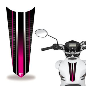 Adesivo Faixa Gravata Tanque Moto Listra Carbono Rosa