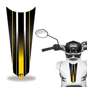 Adesivo Faixa Gravata Tanque Moto Listra Carbono Amarelo