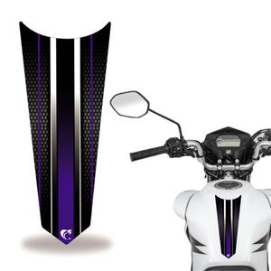 Adesivo Faixa Gravata Tanque Moto Listra Carbono Azul